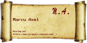 Marcu Axel névjegykártya